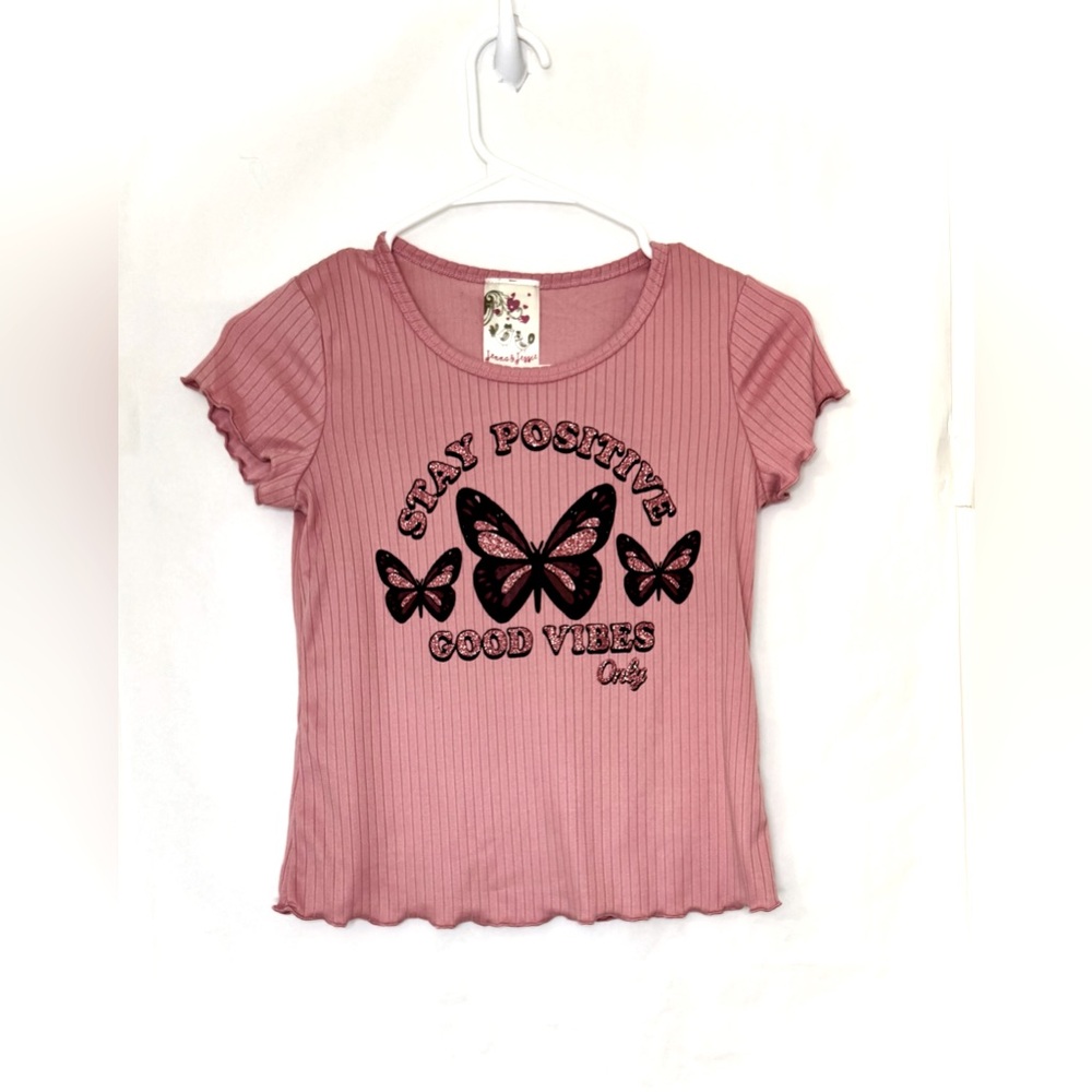 Pink Butterfly Kids Tee By Jenna & Jessie
